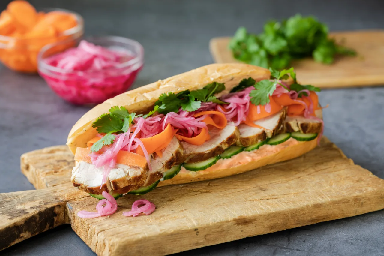 Vietnamese Spicy Cilantro Pork Po-Boy (Banh Mi)